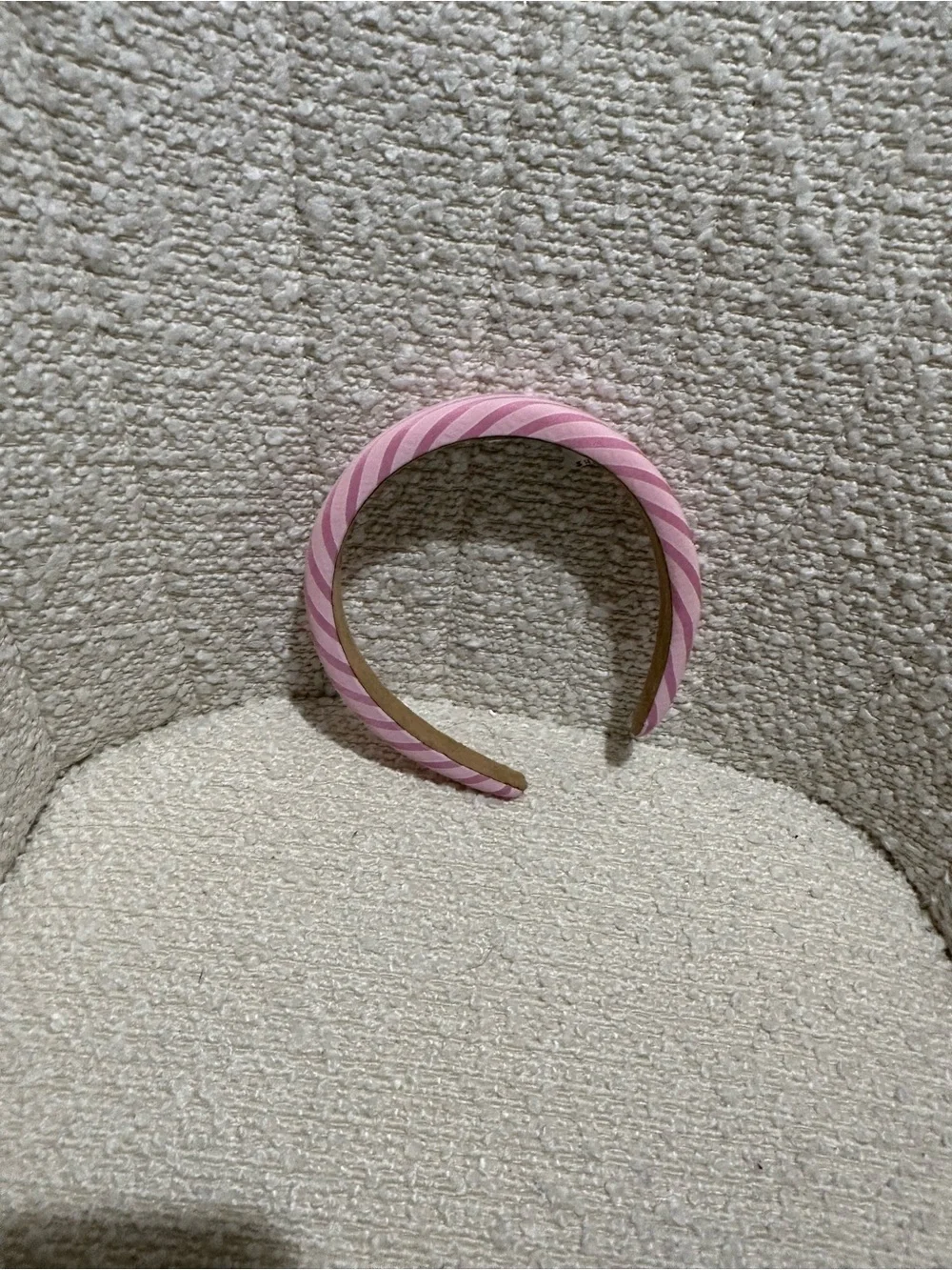 Pink Striped Padded Headband